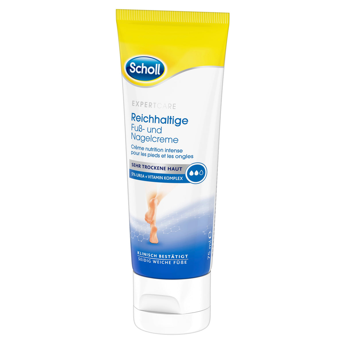 Scholl DE Scholl Fuß- und Nagel-Creme, reichhaltig mit Urea (5%), 75 ml