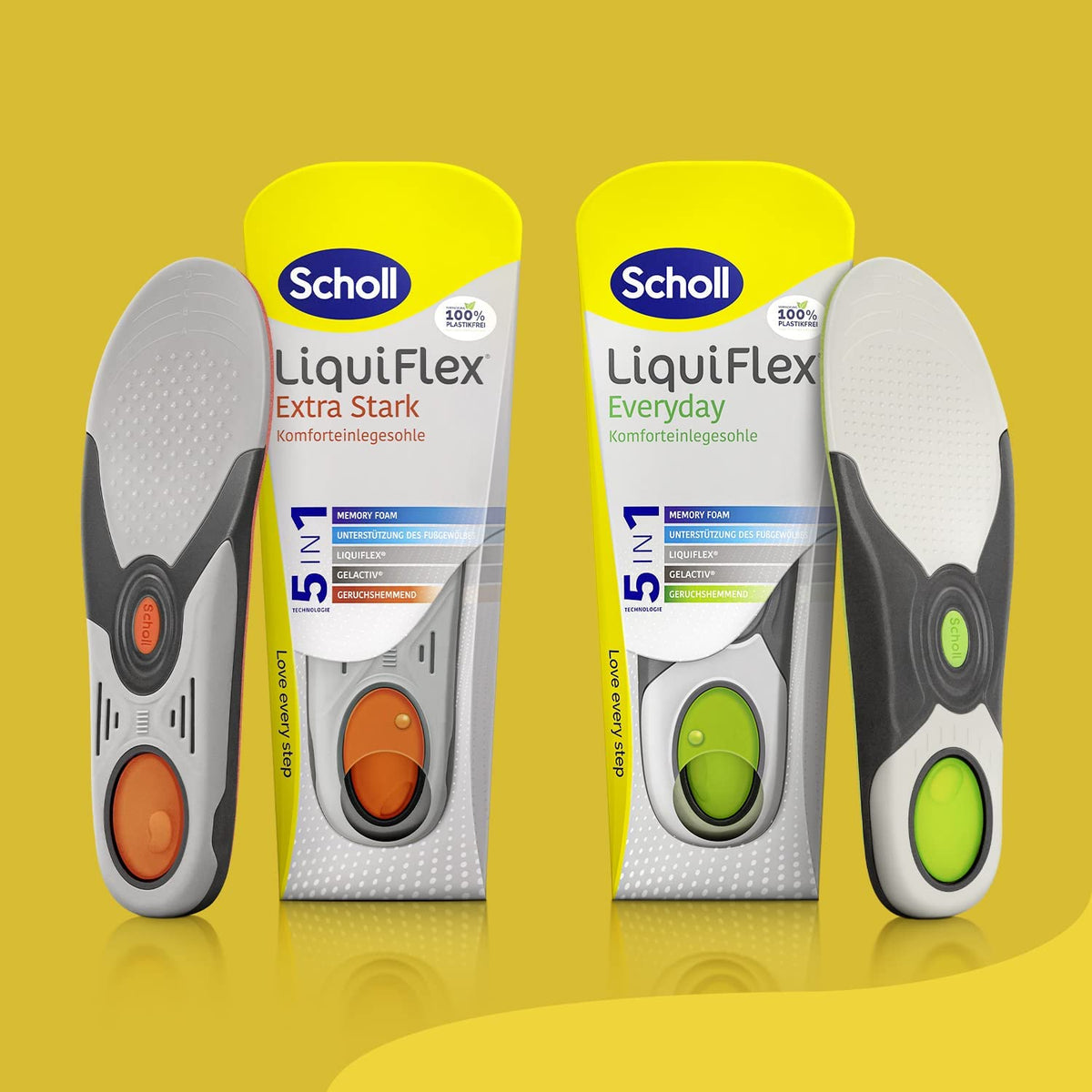 Scholl DE Insoles Scholl LiquiFlex Komforteinlegesohlen Everyday L, mehr Polsterung durch Memory Foam und Unterstützung des Fußgewölbes, 1 x 2 Stück